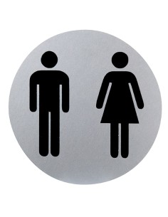 Cartel Aluminio Baño Hombre/Mujer Ø12 cm.