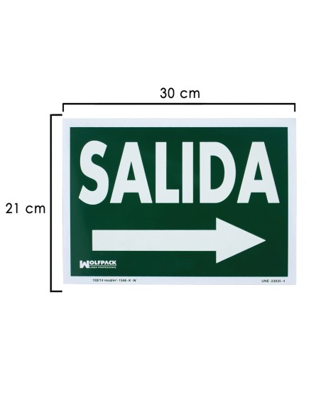 Cartel / Señal Fluorescente Salida A Derecha 21x30 cm.