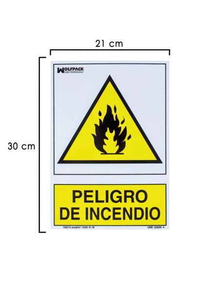 Cartel Peligro De Incendio 30x21 cm.