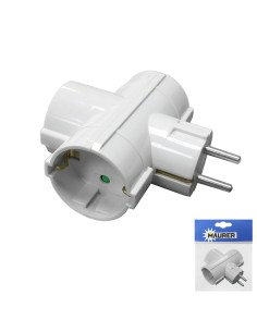 Adaptador / Ladron Triple Schuko 16 A. 250 V.
