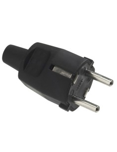 Clavija / Enchufe Toma Tierra Goma 4,8 mm. Negro...