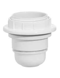 Portalamparas 4A. E-27 Con Rosca + Arandela Blanco