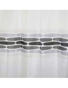Cortina Ducha Tela Piedras Gris 180x200 cm.