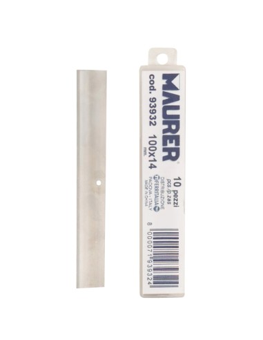 Hoja Reccambio Rascador Mango Metálico Maurer 10cm (10 piezas)