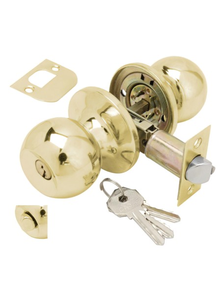 Pomo Puerta Wolfpack Con Llave Con Condena Latonado Para Entrada