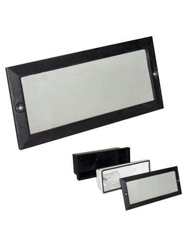 Plafón Empotrar Rectangular Negro
