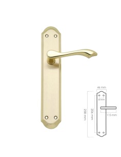 Juego Manivelas Para Puertas, Laton Pulido Satinado "Oryx...