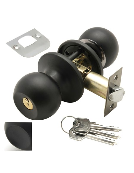 Pomo Puerta Wolfpack Con Llave Negro