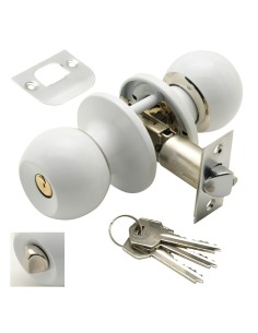 Pomo Puerta Wolfpack Con Llave Con Condena Blanco Para...