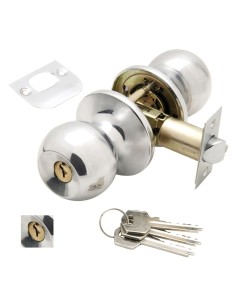 Pomo Puerta Wolfpack Con Llave Ambos Lados Cromado