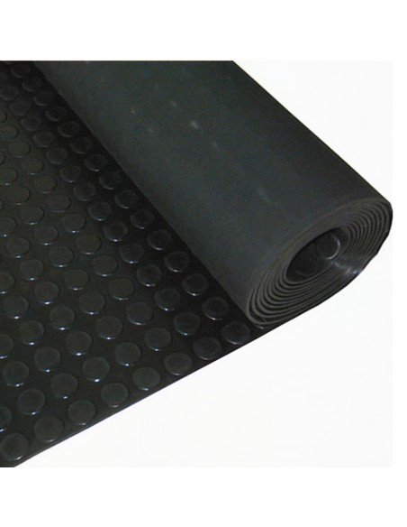Suelo Goma Circulos 1,20x10 Metros 3 mm. de Grosor Color Negro