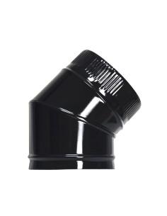 Codo Estufa Liso Negro Vitrificado Ø 200 mm. 45°