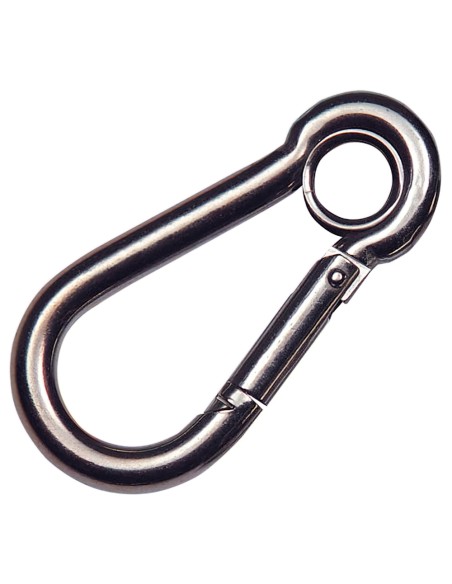 Mosqueton Bombero Inoxidable Con Ojo  60 mm. Uso domestico