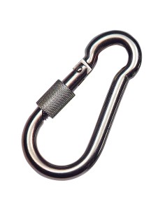 Mosqueton Bombero Inoxidable Con Seguro  80x8 Uso domestico