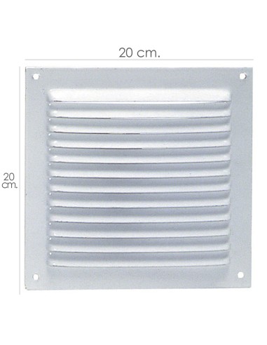 Rejilla Ventilación Atornillar  20x20 cm. Blanca Lacada