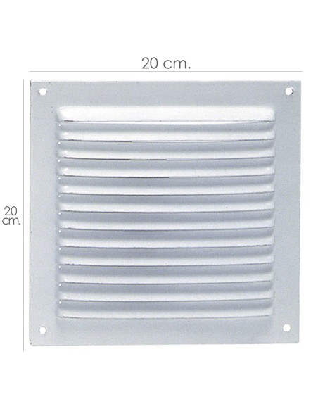 Rejilla Ventilación Atornillar  20x20 cm. Blanca Lacada