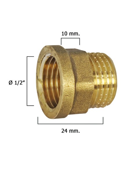 Alargadera Hexagonal Pulida 1/2x10