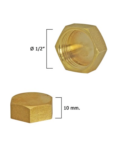 Tapon Ciego Hembra Laton 1/2"