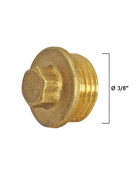 Tapon Ciego Macho Laton 3/8"