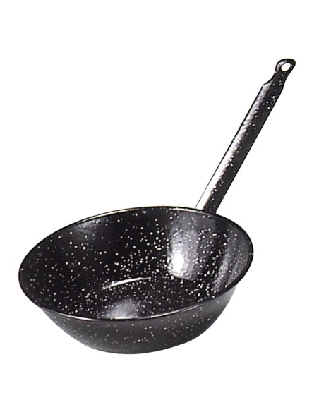 Sartén Doble Honda Con Mango Esmaltada 24 cm.