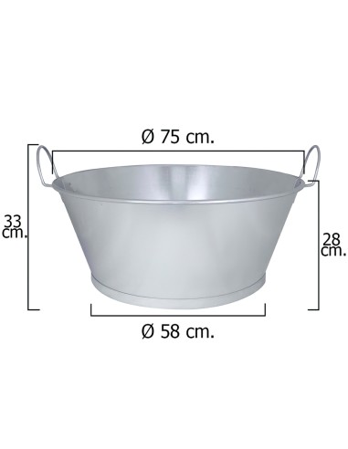 Barreño galvanizado baño WOLFPACK 30"  75x28cm 70lt 05060010