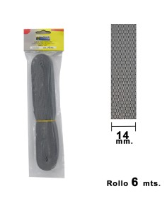 Cinta Persiana Wolfpack Gris 14 mm. Rollo 6 metros