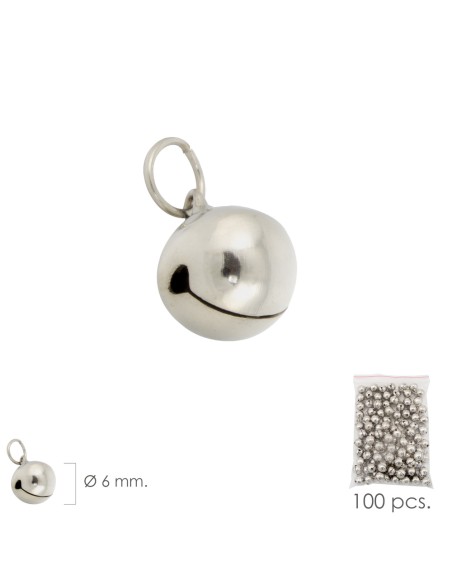 Cascabel Niquelado   6 mm.  (Bolsa 100 Unidades)