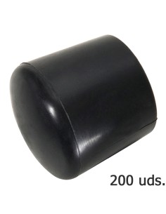 Contera Plastico Redonda Exterior Negra  8 mm. Bolsa 200...