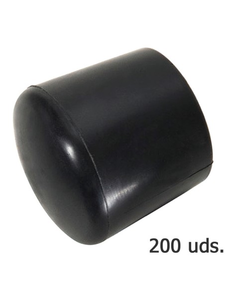 Contera Plastico Redonda Exterior Negra  8 mm. Bolsa 200 Unidades