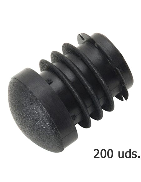 Contera Plastico Redonda Interior Negra Para Tubo Exterior Ø 21 mm. Bolsa 200 Unidades