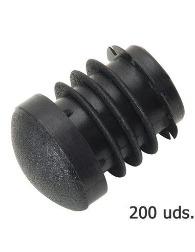 Contera plastico WOLFPACK redonda interior negra para tubo exterior D-28mm (bolsa 200und) 05330384