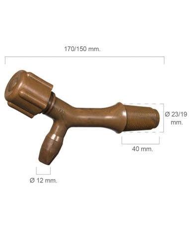 Grifo barril plástico ORYX n/2 para 150lt 05050520