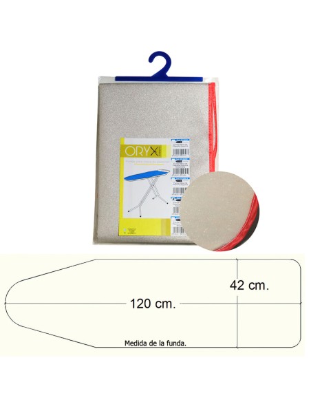 Funda Mesa Plancha Espuma Metalizada 120x42 cm.