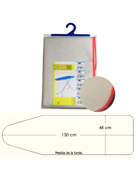 Funda Mesa Plancha Espuma Metalizada 130x48 cm.