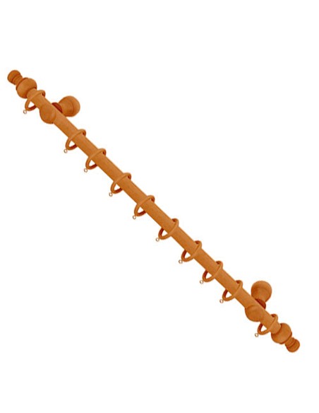 Barra Cortina Madera Completa 2,40 Metros x 28 mm. Teca