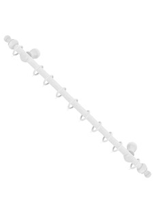 Barra Cortina Madera Completa 1,20 Metros x 20 mm. Blanco