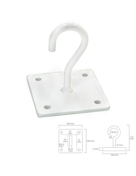 Gancho Wolfpack con pletina Multiuso Abierto Blanco