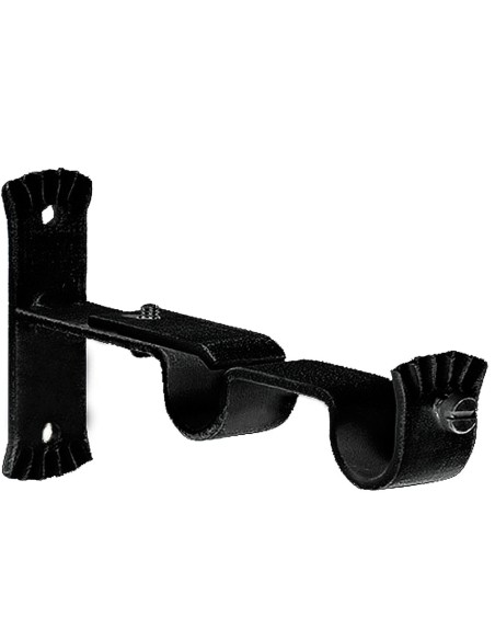 Soporte Doble Forja Ø 20 mm. Negro  (Blister 2 Piezas)