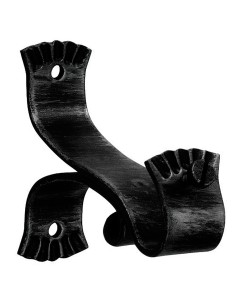 Soporte Forja Ø 20 mm. Ola Largo Negro   Juego 2 Piezas