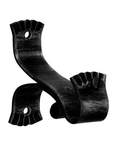 Soporte Forja Ø 20 mm. Ola Largo Negro   Juego 2 Piezas