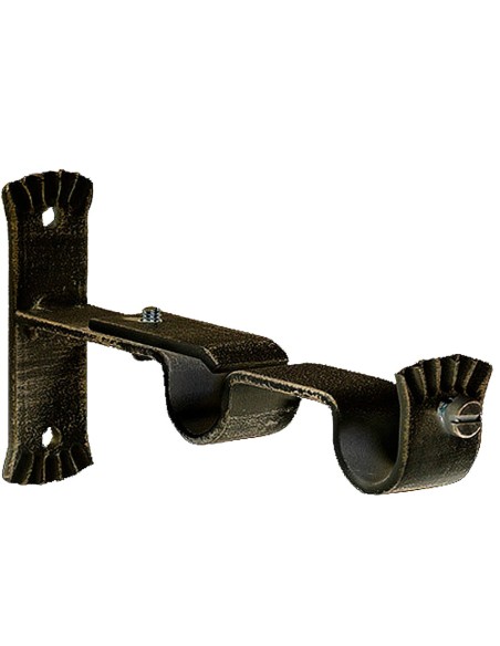 Soporte Doble Forja Ø 20 mm. Negro / Dorado  (Blister 2 Piezas)