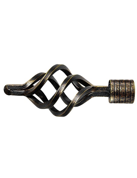 Terminal Forja Piña Ø 20 mm. Negro/dorado