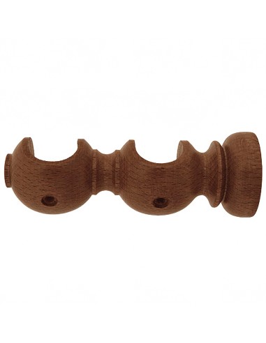 Soporte Madera Liso Abierto Doble 20x118 mm. Nogal