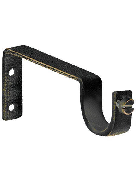 Soporte Sencillo Forja Ø 20 mm. Negro / Dorado (Blister 2 Piezas)