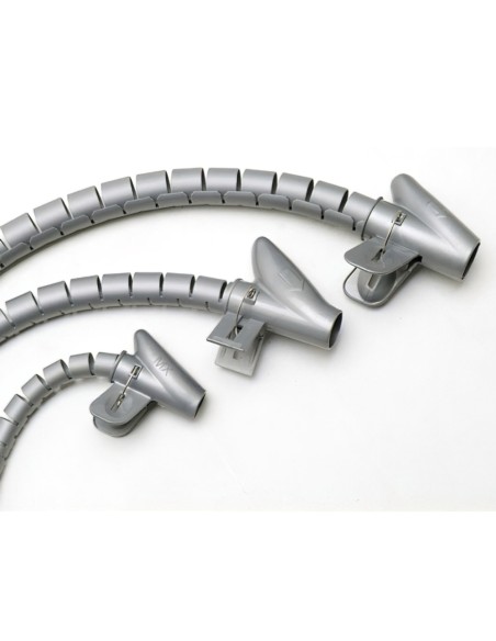 Organizador Cables Con Clip Gris 15 mm. 2,5 M.