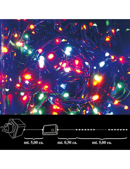 Luces Navidad 100 Leds Color Interior / Exterior Ip44