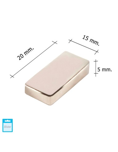 Iman Wolfpack Neodimio Rectangular 20x15x5 mm. (Blister 1 Pieza)
