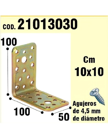 Soporte Para Madera Ángulo  50x 100x 100 mm.