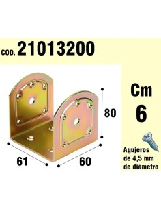 Soporte Para Madera Tipo "U"  Bicromatado 60 mm.