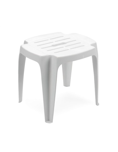 Taburete Resina Blanco 42x37x38 cm.